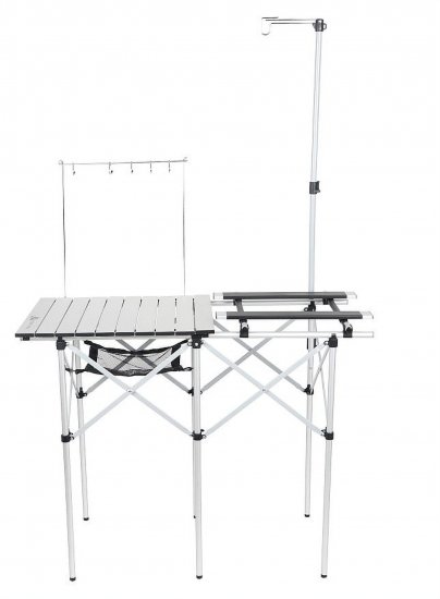 Ozark Trail Folding Camp Kitchen Table,41 in. x 18 in. with Adjustable Stove Platform