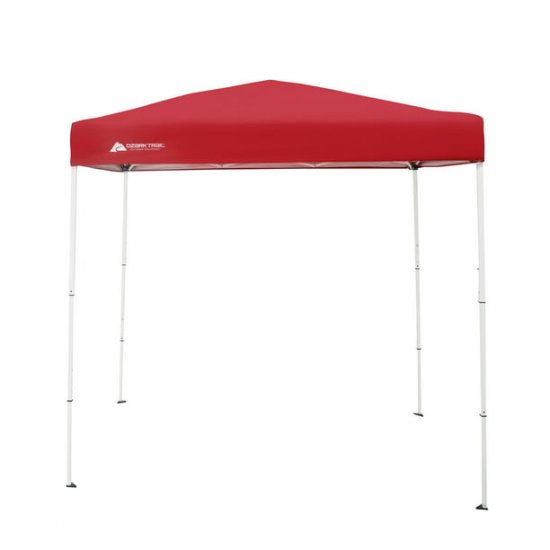 Ozark Trail 4\' x 6\' Instant Canopy Outdoor Shade Shelter,Brilliant Red; Assembled Dimensions :4 ft. x 6 ft. x 85 in.