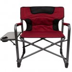Ozark Trail XXL Folding Padded Director Chair with Side Table,Red