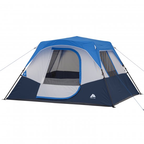 Ozark Trail 10\' x 9\' 6-Person Instant Cabin Tent with LED Lighted Hub,25 lbs