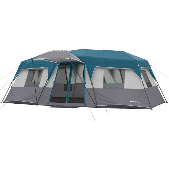 Ozark Trail 20\' x 10\' Instant Cabin Tent in Gray and Teal,Sleeps 12