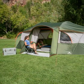 Ozark Trail Hazel Creek 18-Person Cabin Tent,with 3 Covered Entrances